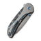 WEKNIFE Zizzit Flipper & Thumb Stud & Button Lock Knife Polished Bead Blasted Titanium Handle With Marble Carbon Fiber Inlay (3.8" Polished Bead Blasted CPM 20CV Blade) WE23031-3