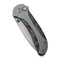WEKNIFE Zizzit Flipper & Thumb Stud & Button Lock Knife Polished Bead Blasted Titanium Handle With Marble Carbon Fiber Inlay (3.8" Polished Bead Blasted CPM 20CV Blade) WE23031-3