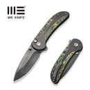 WEKNIFE Zizzit Flipper & Thumb Stud & Button Lock Knife Polished Gray Titanium Handle With Toxic Storm Fat Carbon Fiber Inlay (3.8" Polished Gray CPM 20CV Blade) WE23031-4