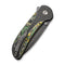 WEKNIFE Zizzit Flipper & Thumb Stud & Button Lock Knife Polished Gray Titanium Handle With Toxic Storm Fat Carbon Fiber Inlay (3.8" Polished Gray CPM 20CV Blade) WE23031-4