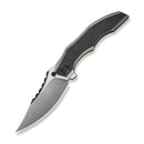 WEKNIFE Zorath Flipper & Thumb Stud Knife Black & Gray Titanium Integral Handle (3.84" Hand Polished Satin Bevel, Black Spine Bohler M390 Blade) WE25003 Sample1