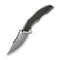 WEKNIFE Zorath Flipper & Thumb Stud Knife Black & Gray Titanium Integral Handle (3.84" Hand Polished Satin Bevel, Black Spine Bohler M390 Blade) WE25003 Sample1