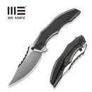 WEKNIFE Zorath Flipper & Thumb Stud Knife Black & Gray Titanium Integral Handle (3.84" Hand Polished Satin Bevel, Black Spine Bohler M390 Blade) WE25003 Sample1