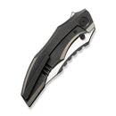 WEKNIFE Zorath Flipper & Thumb Stud Knife Black & Gray Titanium Integral Handle (3.84" Hand Polished Satin Bevel, Black Spine Bohler M390 Blade) WE25003 Sample1