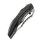 WEKNIFE Zorath Flipper & Thumb Stud Knife Black & Gray Titanium Integral Handle (3.84" Hand Polished Satin Bevel, Black Spine Bohler M390 Blade) WE25003 Sample1