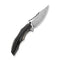 WEKNIFE Zorath Flipper & Thumb Stud Knife Black & Gray Titanium Integral Handle (3.84" Hand Polished Satin Bevel, Black Spine Bohler M390 Blade) WE25003 Sample1