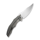 WEKNIFE Zorath Flipper & Thumb Stud Knife Gray Titanium Integral Handle (3.84" Hand Rubbed Satin Bohler M390 Blade) WE25003 Sample2