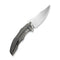WEKNIFE Zorath Flipper & Thumb Stud Knife Gray Titanium Integral Handle (3.84" Hand Rubbed Satin Bohler M390 Blade) WE25003 Sample2