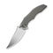 WEKNIFE Zorath Flipper & Thumb Stud Knife Gray Titanium Integral Handle (3.84" Hand Rubbed Satin Bohler M390 Blade) WE25003 Sample2