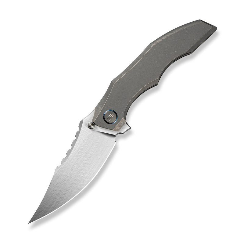 WEKNIFE Zorath Flipper & Thumb Stud Knife Gray Titanium Integral Handle (3.84" Hand Rubbed Satin Bohler M390 Blade) WE25003 Sample2