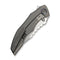 WEKNIFE Zorath Flipper & Thumb Stud Knife Gray Titanium Integral Handle (3.84" Hand Rubbed Satin Bohler M390 Blade) WE25003 Sample2
