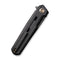 WEKNIFE Navo Flipper Knife Black Canvas Micarta Handle Black Titanium Liner (3.25" Black Stonewashed CPM 20CV Blade) WE22026-1