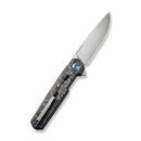 WEKNIFE Navo Flipper Knife Rose Carbon Fiber Handle Gray Titanium Liner (3.25" Satin Finished CPM 20CV Blade) WE22026-2