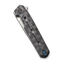 WEKNIFE Navo Flipper Knife Rose Carbon Fiber Handle Gray Titanium Liner (3.25" Satin Finished CPM 20CV Blade) WE22026-2