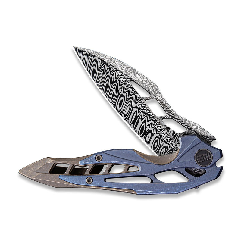 WEKNIFE Arrakis Flipper Knife Titanium Handle (3.45" Damasteel Balde) | Freeshipping - We Knife