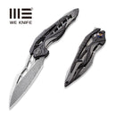 WEKNIFE Arrakis Flipper Knife Titanium Handle With Carbon Fiber Inlay (3.45" Damasteel Blade) | Freeshipping - We Knife