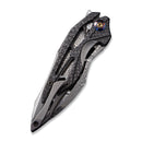 WEKNIFE Arrakis Flipper Knife Titanium Handle With Carbon Fiber Inlay (3.45" Damasteel Blade) | Freeshipping - We Knife