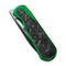 WEKNIFE Baloo Flipper Knife Green Painted Titanium Handle With Shredded Carbon Fiber Inlay (3.31" Black Stonewashed CPM 20CV Blade, Satin Flat) WE21033-6