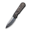 WEKNIFE Baloo Flipper Knife Titanium & Carbon Fiber Handle (3.31" Damasteel) WE21033-DS1