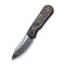 WEKNIFE Baloo Front Flipper & Thumb Hole Knife Titanium & Carbon Fiber Handle (3.31" Damasteel) WE21033-DS1