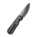 WEKNIFE Baloo Front Flipper & Thumb Hole Knife Titanium & Carbon Fiber Handle (3.31" Damasteel) WE21033-DS1