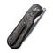 WEKNIFE Baloo Front Flipper & Thumb Hole Knife Titanium & Carbon Fiber Handle (3.31" Damasteel) WE21033-DS1
