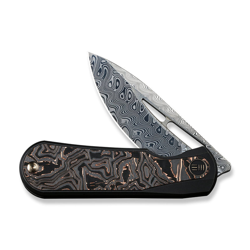 WEKNIFE Baloo Flipper Knife Titanium & Carbon Fiber Handle (3.31" Damasteel) WE21033-DS1