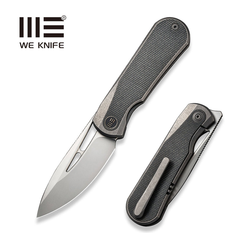 WEKNIFE Baloo Front Flipper & Thumb Hole Knife Titanium & Micarta Handle (3.31" CPM 20CV) WE21033-4