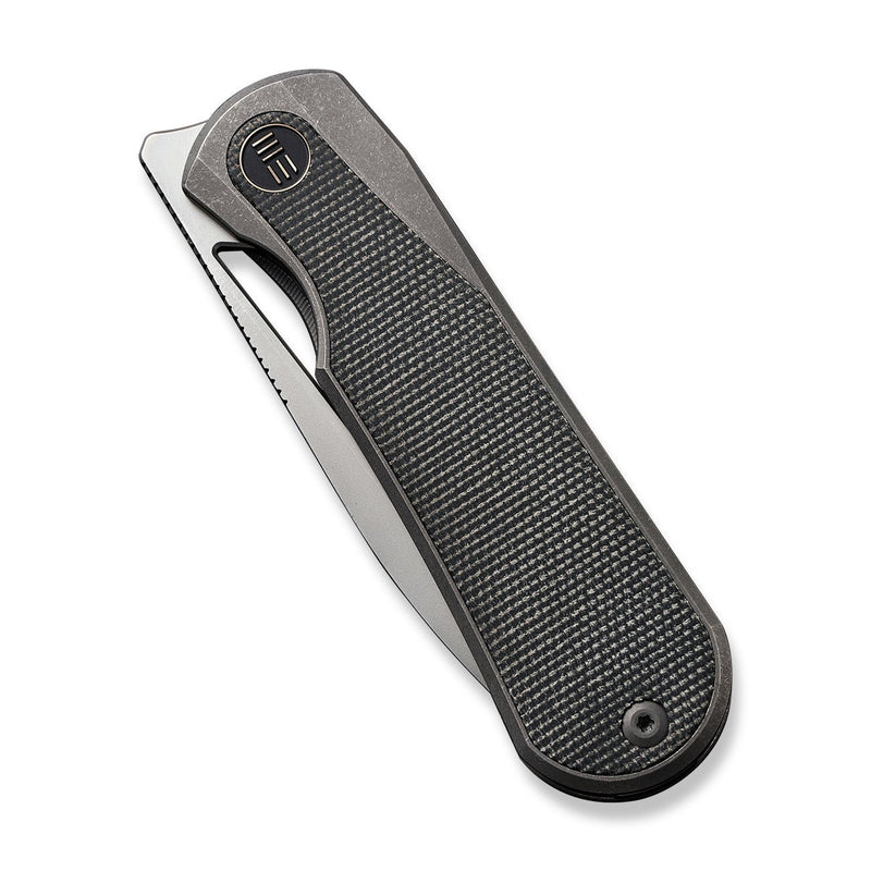 WEKNIFE Baloo Front Flipper & Thumb Hole Knife Titanium & Micarta Handle (3.31" CPM 20CV) WE21033-4