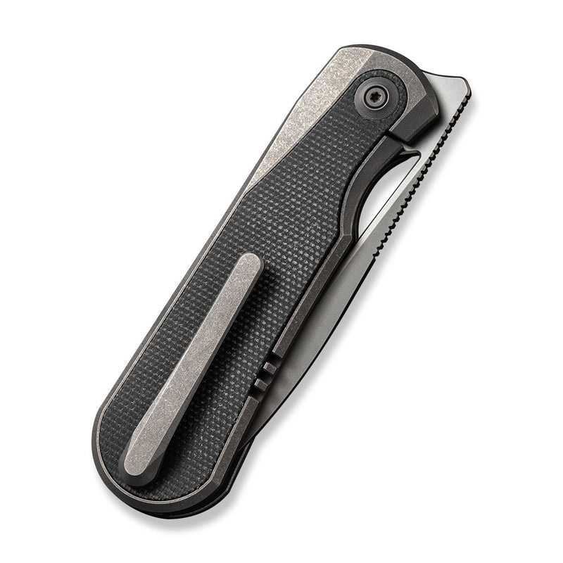 WEKNIFE Baloo Front Flipper & Thumb Hole Knife Titanium & Micarta Handle (3.31" CPM 20CV) WE21033-4