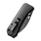 WEKNIFE Banter Wharncliffe Thumb Stud Knife Black Burlap Micarta Contoured Handle (2.85" Black Stonewashed CPM S35VN Blade) WE19068J-1