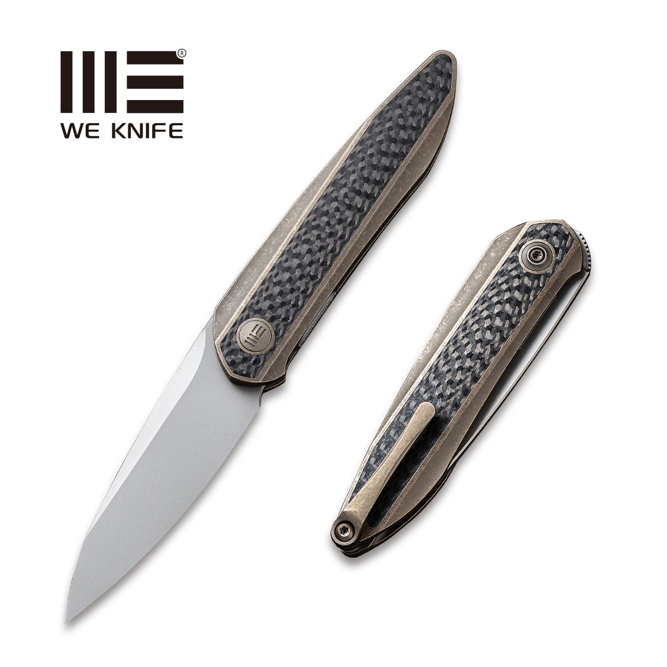 WEKNIFE Black Void Opus Front Flipper Knife Titanium & Carbon WEKNIFE Black Void Opus Front Flipper Knife Titanium & Carbon