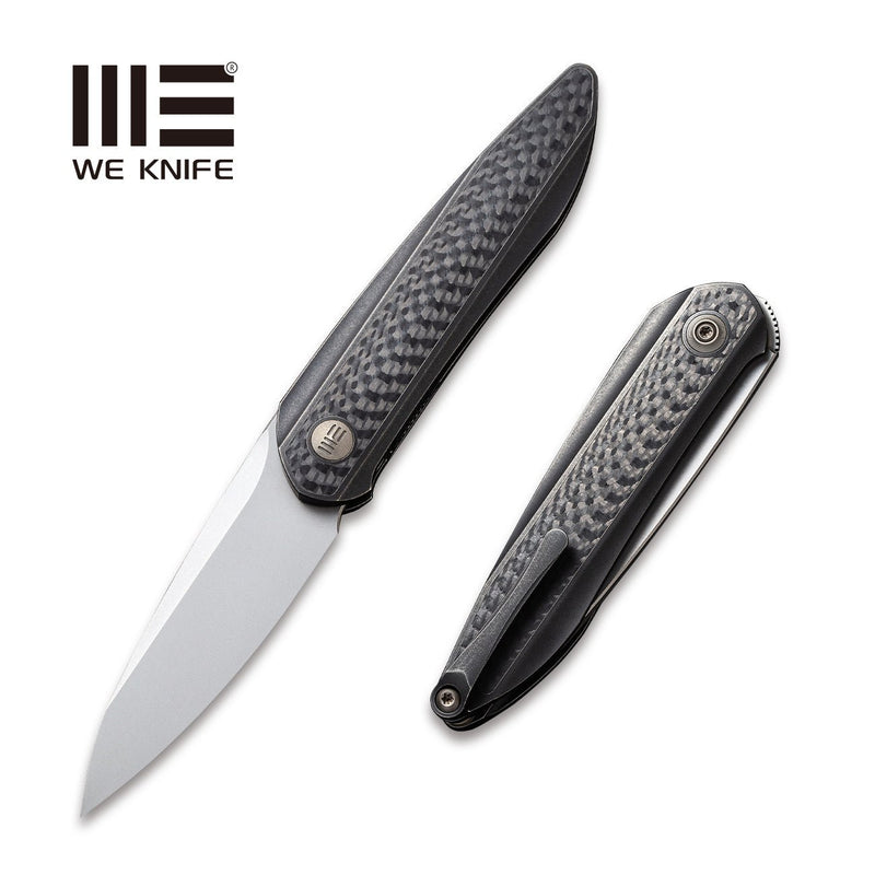 WEKNIFE Black Void Opus Front Flipper Knife Titanium & Carbon Fiber Handle (2.84" CPM 20CV Blade) 2010B