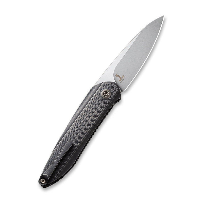 WEKNIFE Black Void Opus Front Flipper Knife Titanium & Carbon Fiber Handle (2.84" CPM 20CV Blade) 2010B