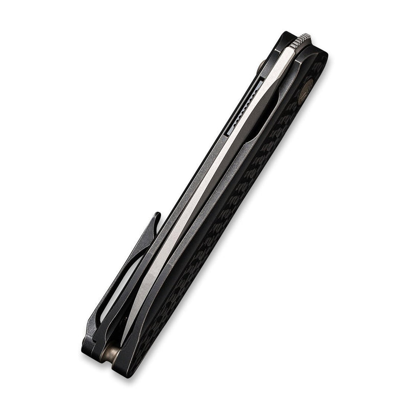 WEKNIFE Black Void Opus Front Flipper Knife Titanium Handle With Carbon Fiber Inlay (2.84" CPM 20CV Blade) 2010B