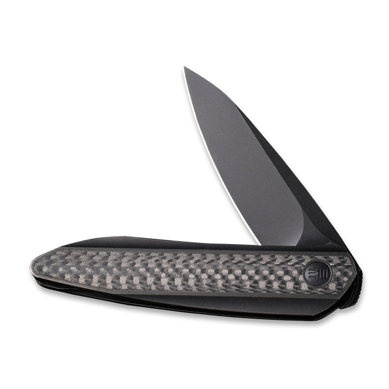 WEKNIFE Black Void Opus Front Flipper Knife Titanium & Carbon Fiber Handle (2.84" CPM 20CV Blade) 2010V-1