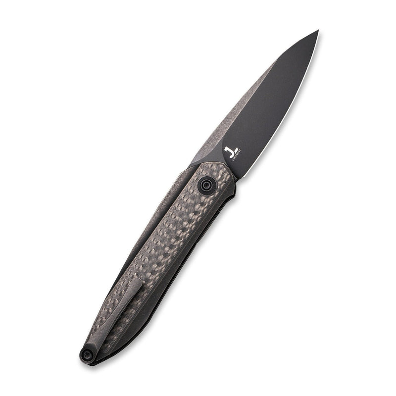 WEKNIFE Black Void Opus Front Flipper Knife Titanium Handle With Carbon Fiber Inlay (2.84" CPM 20CV Blade) 2010V-1