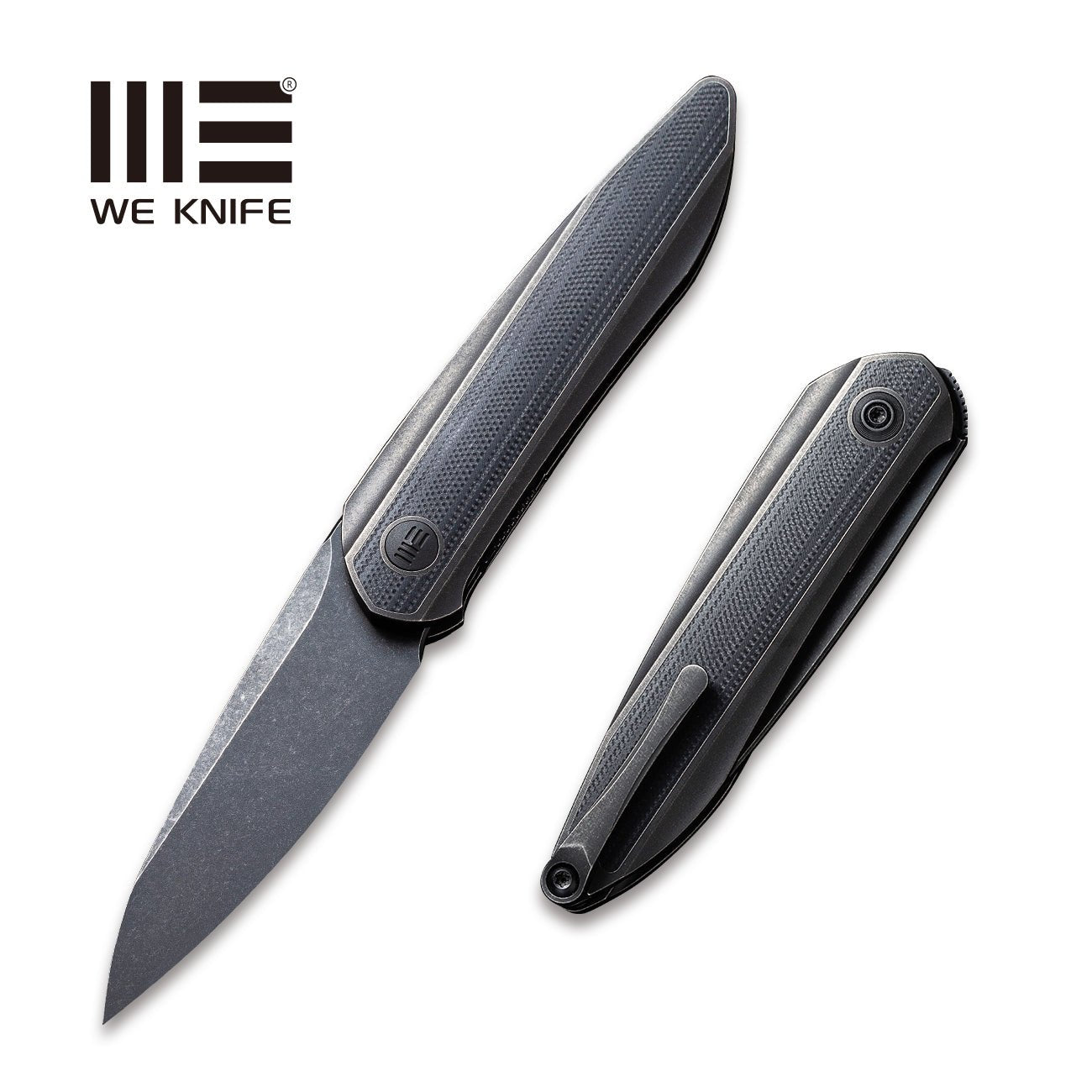 WEKNIFE Black Void Opus Front Flipper Knife Titanium & G10 Handle