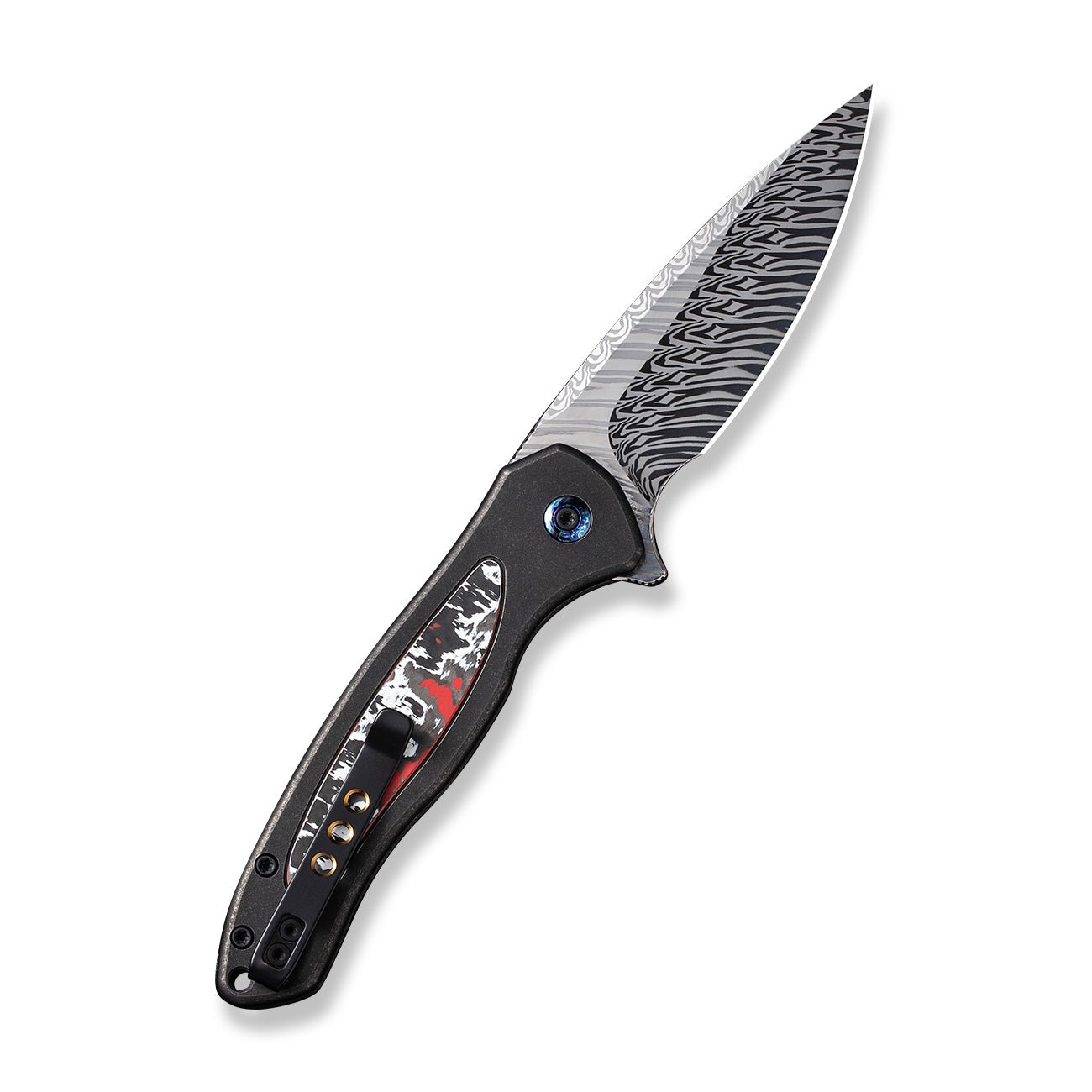 WEKNIFE Button Lock Kitefin Flipper Knife Titanium & Carbon Fiber ...