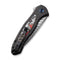 WEKNIFE Button Lock Kitefin Flipper Knife Black Titanium Handle With Nebula Fat Carbon Fiber Inlay (3.22" Fafnir Damasteel Blade) WE19002N-DS1
