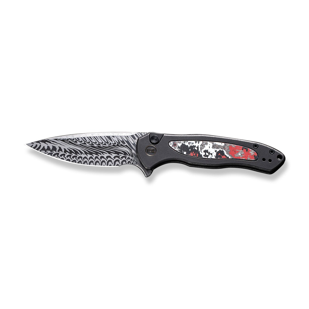 WEKNIFE Button Lock Kitefin Flipper Knife Titanium & Carbon Fiber ...