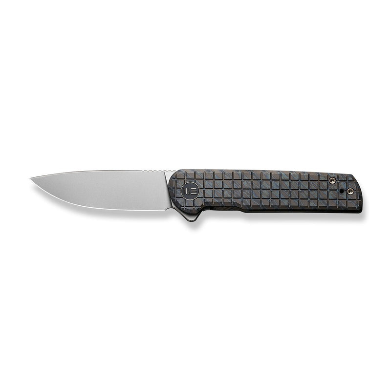 We Knife Company 712D Balaenoptera Frame Lock Flipper Folder Stonewash  Blade Gray Ti Handle