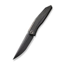 WEKNIFE Cybernetic Top Flipper Knife Black Stonewashed With Etching Pattern Titanium Handle (3.91" Black Stonewashed With Etching Pattern CPM 20CV Blade) WE22033-4