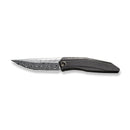 WEKNIFE Cybernetic Top Flipper Knife Black Stonewashed With Etching Pattern Titanium Handle (3.91" Hakkapella Damasteel Blade) WE22033-DS1