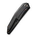 WEKNIFE Cybernetic Top Flipper Knife Black Titanium Handle (3.91" Black Stonewashed CPM 20CV Blade) WE22033-1
