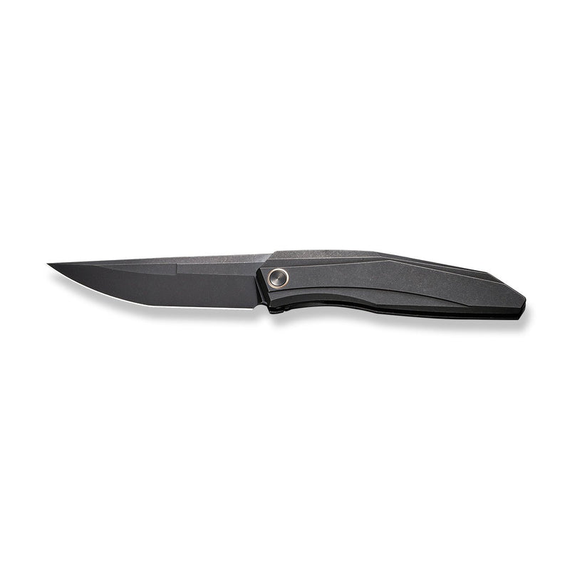 WEKNIFE Cybernetic Top Flipper Knife Black Titanium Handle (3.91" Black Stonewashed CPM 20CV Blade) WE22033-1