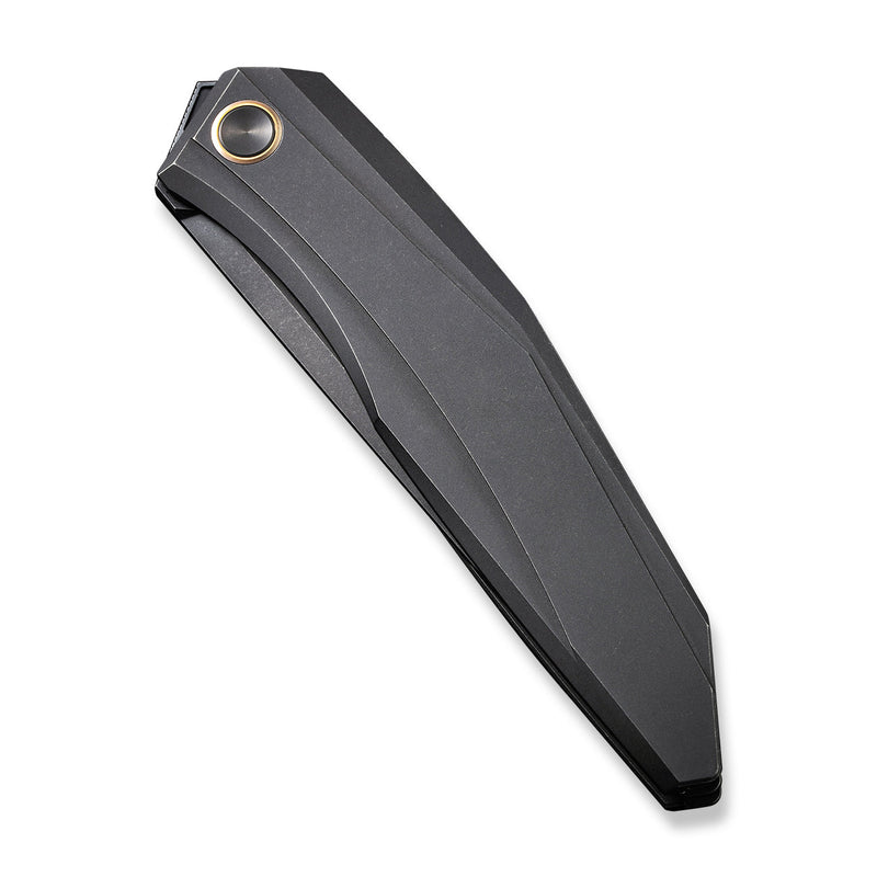 WEKNIFE Cybernetic Top Flipper Knife Black Titanium Handle (3.91" Black Stonewashed CPM 20CV Blade) WE22033-1
