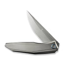 WEKNIFE Cybernetic Top Flipper Knife Polished Bead Blasted Titanium Handle (3.91" Polished Bead Blasted CPM 20CV Blade) WE22033-2
