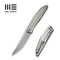 WEKNIFE Cybernetic Top Flipper Knife Polished Bead Blasted Titanium Handle (3.91" Polished Bead Blasted CPM 20CV Blade) WE22033-2