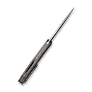 WEKNIFE Cybernetic Top Flipper Knife Tiger Stripe Pattern Flamed Titanium Handle (3.91" Polished Bead Blasted CPM 20CV Blade) WE22033-3